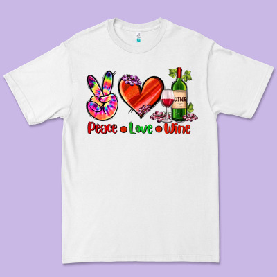 Peace Love Wine Premium Tee Designed By Adodesignshop