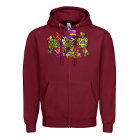 Burgundy mardi gras dental Zipper Hoodie - BundleAndBundleShop
