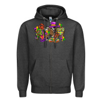 Charcoal Heather mardi gras dental Zipper Hoodie - BundleAndBundleShop