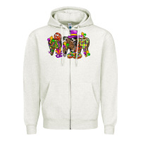Oatmeal Heather mardi gras dental Zipper Hoodie - BundleAndBundleShop