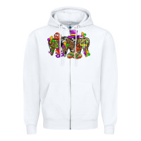 White mardi gras dental Zipper Hoodie - BundleAndBundleShop