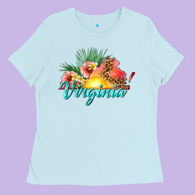 Summer Virginia Ladies Tee Designed By Texasbilliewilder
