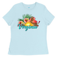 Baby Blue summer virginia Ladies Tee - texasbilliewilder