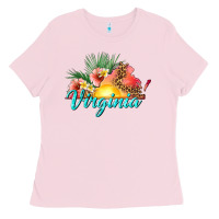 Bubblegum Pink summer virginia Ladies Tee - texasbilliewilder