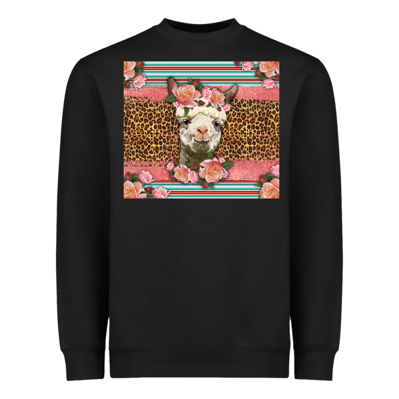 Llama And Roses Glitter Heavyweight Sweatshirt by LillyAllenDesigns | Teevron