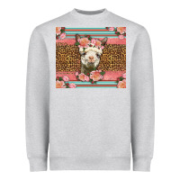 Heather Grey llama and roses glitter Heavyweight Sweatshirt - LillyAllenDesigns