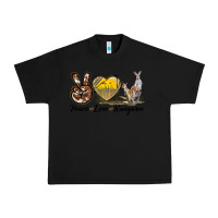 Black Peace Love Kangaroo Urban Heavy Tee - LillyAllenDesigns