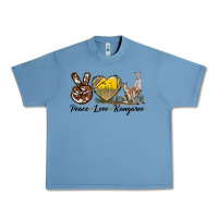 Pebble Blue Peace Love Kangaroo Urban Heavy Tee - LillyAllenDesigns
