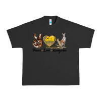 Pigment Black Peace Love Kangaroo Urban Heavy Tee - LillyAllenDesigns