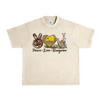 Sandshell Peace Love Kangaroo Urban Heavy Tee - LillyAllenDesigns