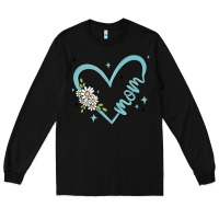 Black mom with heart and flowers Long Sleeve Tee - MaliasSmallBusiness