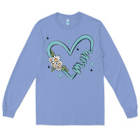 Colony Blue mom with heart and flowers Long Sleeve Tee - MaliasSmallBusiness