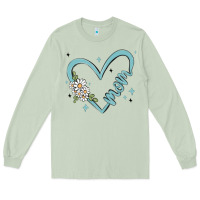Matcha mom with heart and flowers Long Sleeve Tee - MaliasSmallBusiness