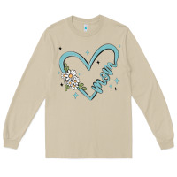 Mushroom mom with heart and flowers Long Sleeve Tee - MaliasSmallBusiness