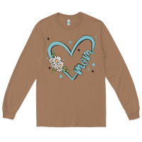 Toasted Coconut mom with heart and flowers Long Sleeve Tee - MaliasSmallBusiness