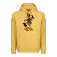 Antique Gold Scarecrow with Pumpkin Premium Hoodie - texasbilliewilder