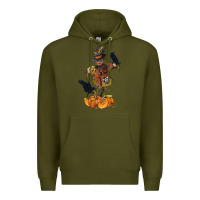 Army Green Scarecrow with Pumpkin Premium Hoodie - texasbilliewilder