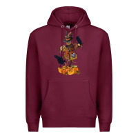 Burgundy Scarecrow with Pumpkin Premium Hoodie - texasbilliewilder