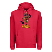 Cardinal Scarecrow with Pumpkin Premium Hoodie - texasbilliewilder