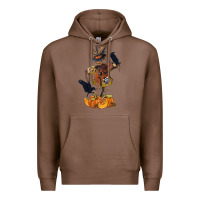 Chestnut Scarecrow with Pumpkin Premium Hoodie - texasbilliewilder