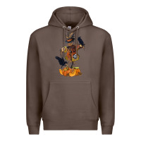 Coffee Scarecrow with Pumpkin Premium Hoodie - texasbilliewilder