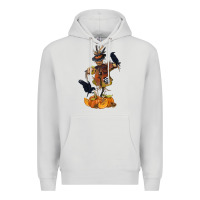 Dove Grey Scarecrow with Pumpkin Premium Hoodie - texasbilliewilder