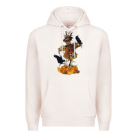 Pale Pink Scarecrow with Pumpkin Premium Hoodie - texasbilliewilder
