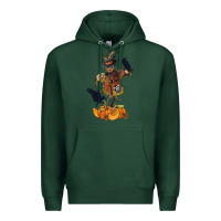 Sports Green Scarecrow with Pumpkin Premium Hoodie - texasbilliewilder
