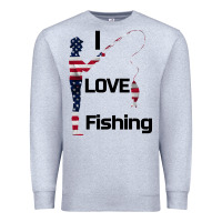 Heather Grey I love fishing Premium Sweatshirt - Bettercallsaul