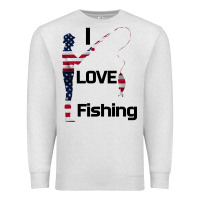 Oatmeal Heather I love fishing Premium Sweatshirt - Bettercallsaul