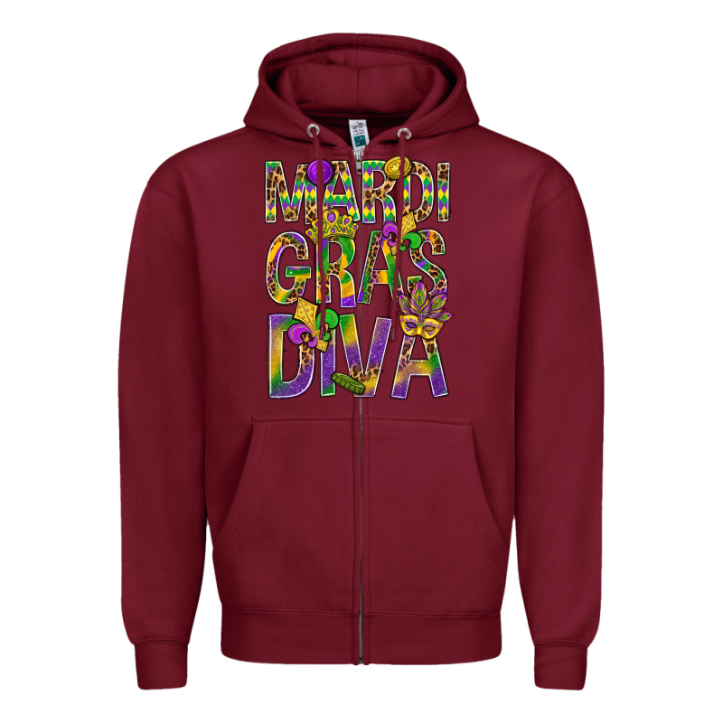 Mardi Gras Diva Zipper Hoodie by BundleAndBundleShop | Teevron