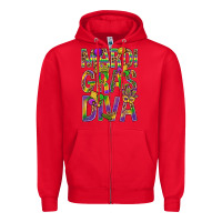 Red Mardi Gras diva Zipper Hoodie - BundleAndBundleShop