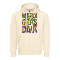 Sandshell Mardi Gras diva Zipper Hoodie - BundleAndBundleShop