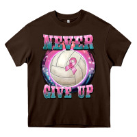 Chocolate Brown never give up Heavy Core Tee - BarkalooDesign