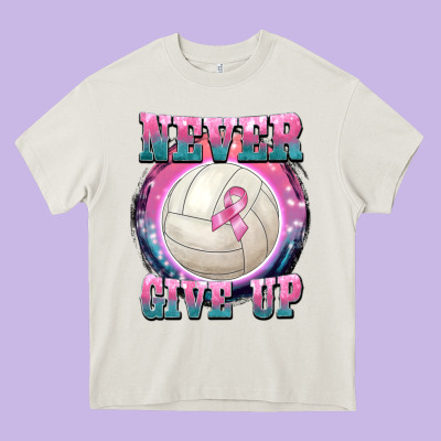 Never Give Up Heavy Core Tee Designed By Barkaloodesign