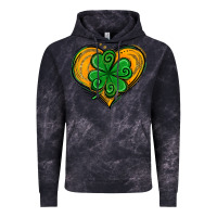 Cloud Black St. Patrick's Day Heart with Shamrock Vintage Hoodie - Jasminsmagicworld