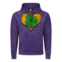 Cloud Purple St. Patrick's Day Heart with Shamrock Vintage Hoodie - Jasminsmagicworld