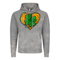 Cloud Rock St. Patrick's Day Heart with Shamrock Vintage Hoodie - Jasminsmagicworld