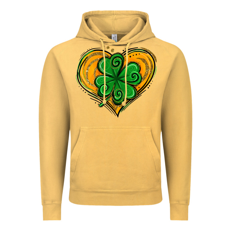 St. Patrick's Day Heart With Shamrock Vintage Hoodie by Jasminsmagicworld | Teevron