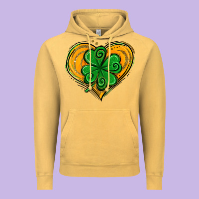 St. Patrick's Day Heart With Shamrock Vintage Hoodie Designed By Jasminsmagicworld