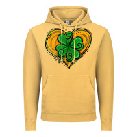 Vintage Mustard St. Patrick's Day Heart with Shamrock Vintage Hoodie - Jasminsmagicworld