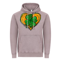 Vintage Zinc St. Patrick's Day Heart with Shamrock Vintage Hoodie - Jasminsmagicworld