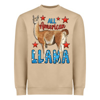 Mushroom All American Llama Heavyweight Sweatshirt - LillyAllenDesigns