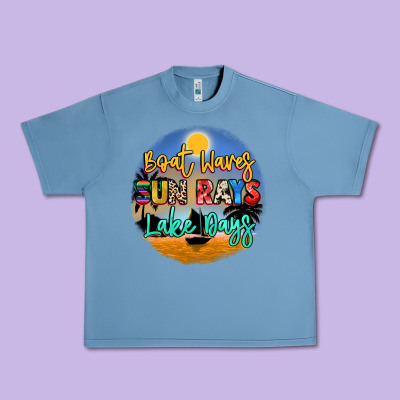 Boat Waves Sun Rays Lake Days Urban Heavy Tee Designed By Nancycooperartshop