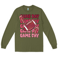 Army Green game day football Long Sleeve Tee - MaliasSmallBusiness