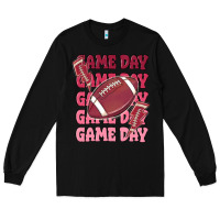 Black game day football Long Sleeve Tee - MaliasSmallBusiness