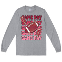 Heather Grey game day football Long Sleeve Tee - MaliasSmallBusiness