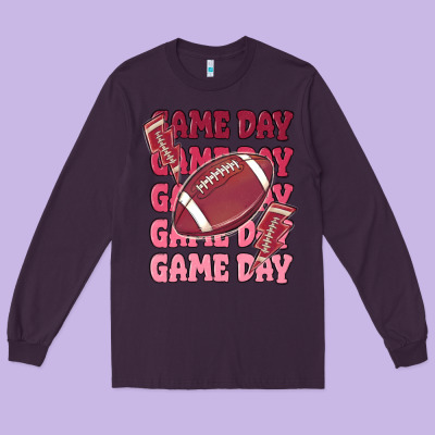 Game Day Football Long Sleeve Tee Designed By Maliassmallbusiness
