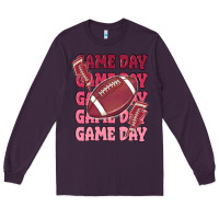 Plum game day football Long Sleeve Tee - MaliasSmallBusiness