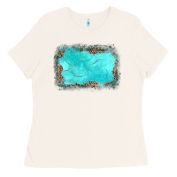 Bone gemstone turquoise leopard background Ladies Tee - JahusDesignShop